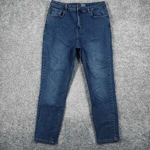 Emile Promod Womens High Rise Straight Leg Jeans Medium Wash Blue Size UK 16